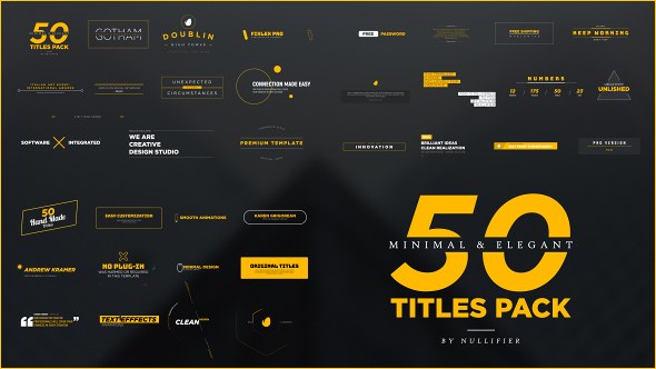 50 Minimal & Elegant Titles Pack Video Displays template preview