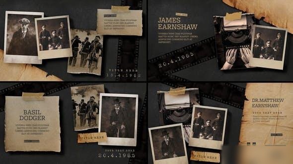 Videohive Vintage Documentary Slideshow Video Template Openers template preview