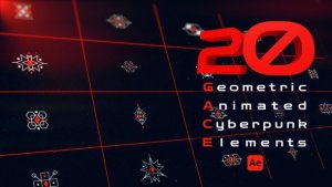 Videohive Geometric Animated Cyberpunk Elements Elements template preview