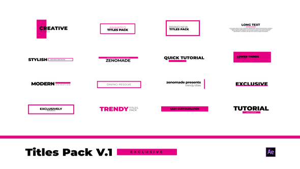 Videohive Titles Pack 30270978 Titles template preview