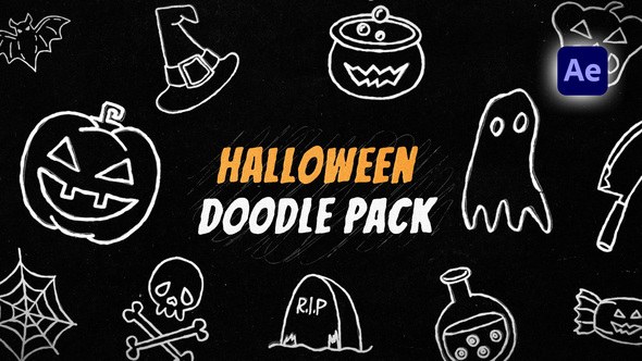 Videohive Halloween Doodle Pack Elements template preview
