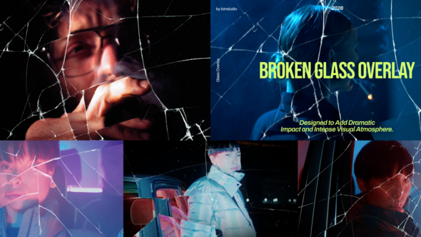 Broken Glass Overlay After Effect Elements template preview