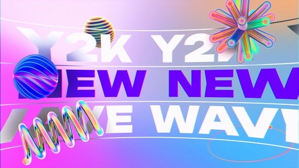Videohive Y2k Shapes Intro Video Displays template preview