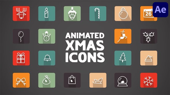 Videohive Animated Xmas Icons for After Effects Elements template preview