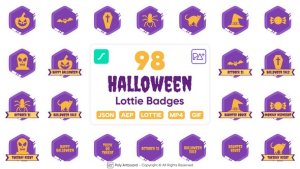 Videohive Halloween Lottie Badges Titles template preview