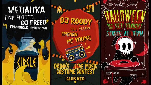 Videohive Vertical Halloween Party Flyers Product Promo template preview