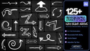 Videohive 125 Sketch Hand Drawn Arrows Elements template preview