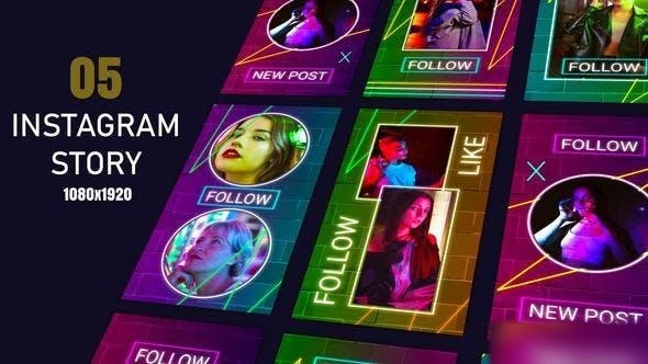 Videohive Funky Light Instagram Story Frames After Effects Template Elements template preview