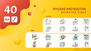 Videohive set of Hygiene and routine icon video Elements template preview