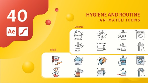 Videohive set of Hygiene and routine icon video Elements template preview