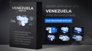 Videohive Venezuela Map - Bolivarian Republic of Venezuela Map Kit Video Displays template preview