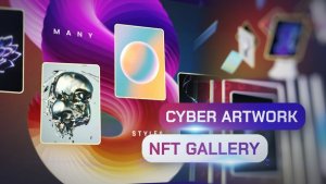 Videohive Cyber Artwork NFT Gallery Video Displays template preview