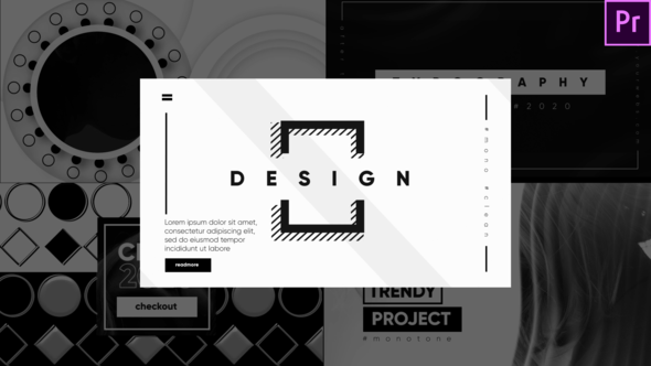 Monochrome Typography Video Displays template preview
