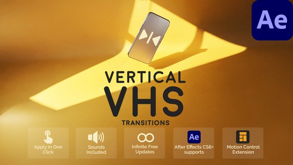 Videohive Vertical VHS Transitions for After Effects Elements template preview