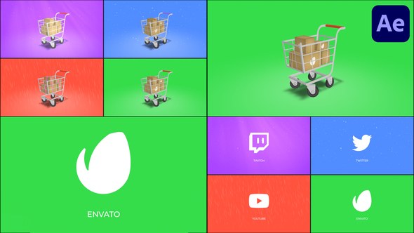 Videohive Shopping Cart for After Effects Logo Stings template preview