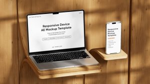 Videohive Responsive Device Phone 17 / Tablet Air / Laptop Screen Mockup Template Product Promo template preview