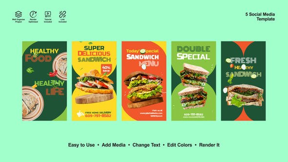 Videohive Healthy Food Reels 53602970 Product Promo template preview