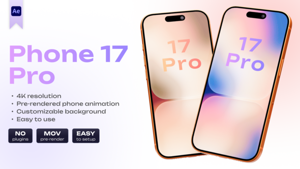 Videohive Phone 17 Pro Orange Mockup Product Promo template preview