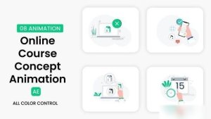 Videohive Online Course Concept Illustration Elements template preview