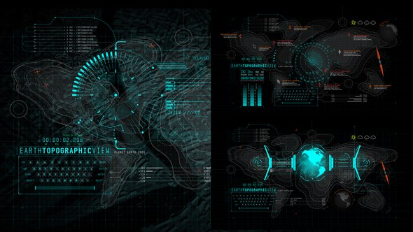Videohive HUD UI Earth 4 Elements template preview