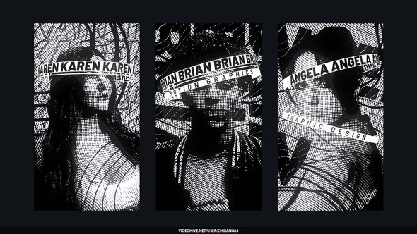 Videohive Black Glitch Lines Poster Stories Openers template preview