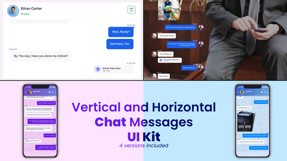 Videohive Chat UI Kit Video Displays template preview