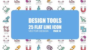 Design Tools - Flat Animation Icons Video Displays template preview