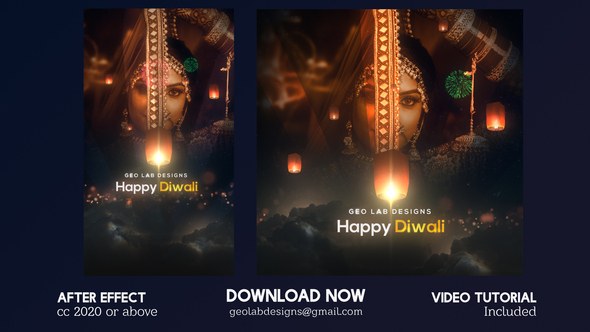 Videohive Happy Diwali Slideshow Openers template preview