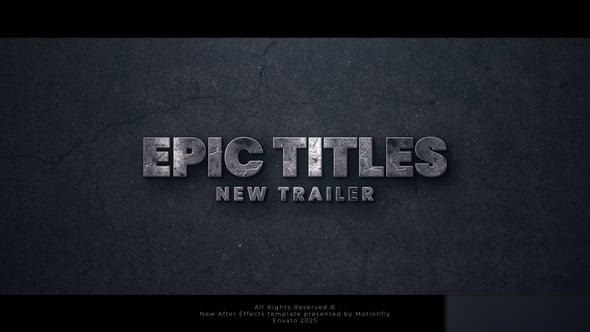 Videohive Epic Cinematic Trailer Titles Titles template preview