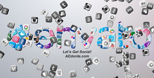 Videohive Falling Social Icons - Logo reveal Logo Stings template preview