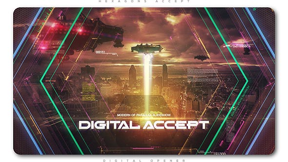 Videohive Hexagons Accept Digital Opener Openers template preview