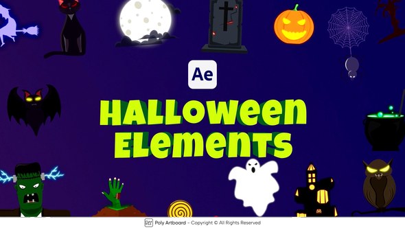 Videohive Halloween Elements For After Effects Elements template preview