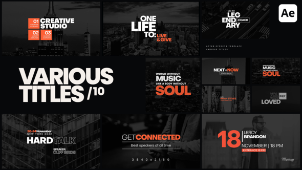 Videohive Various Titles 10 Titles template preview