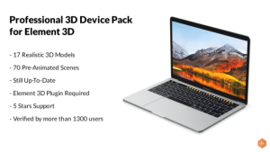 Professional 3D Device Pack for Element 3D Video Displays template preview