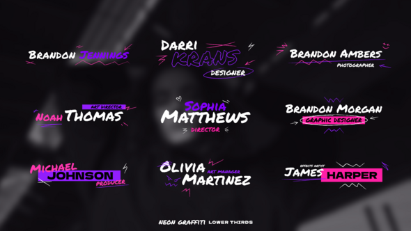 Videohive Neon Graffiti Lower Thirds / AE Elements template preview