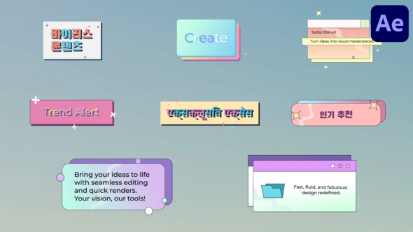 Videohive Gradient Folder Pop Ups Titles for After Effects Titles template preview