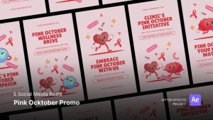 Videohive Social Media Reels - Pink October Promo After Effects Template Product Promo template preview