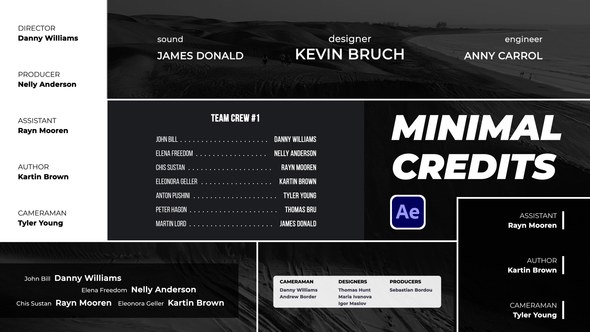 Videohive Minimal Credits Titles template preview