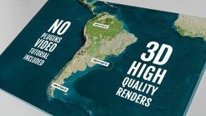 Videohive 3D Physical Map - South America Elements template preview