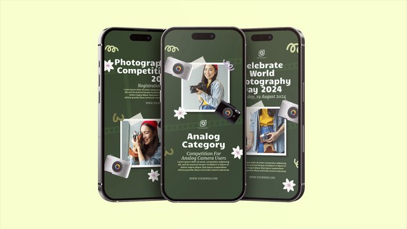 Videohive World Photography Day Instagram Stories Openers template preview