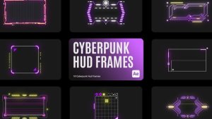 Videohive Cyberpunk HUD Frames for After Effects Elements template preview