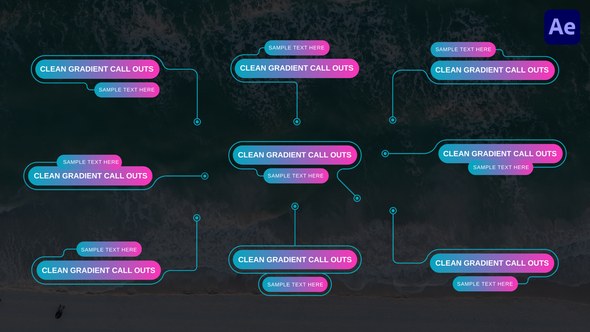 Videohive Clean Gradient Call Outs | After Effect Titles template preview