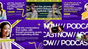 Videohive Podcaster Video Displays template preview