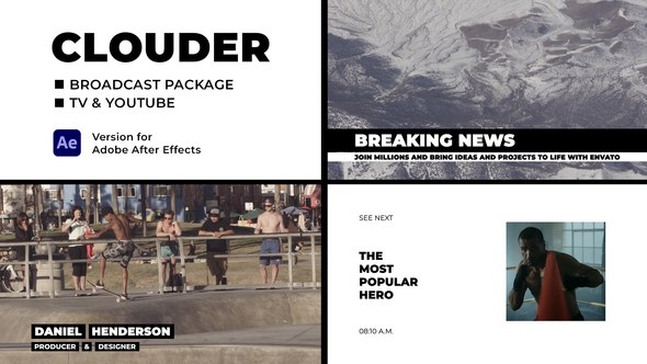 Videohive Clouder - Broadcast Package Broadcast-packages template preview