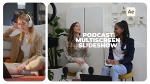 Videohive Podcast Multiscreen Slideshow Video Displays template preview