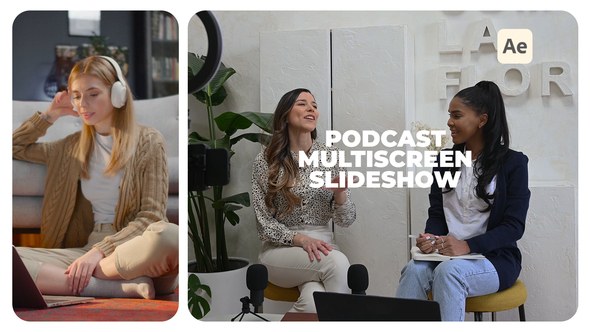 Videohive Podcast Multiscreen Slideshow Video Displays template preview