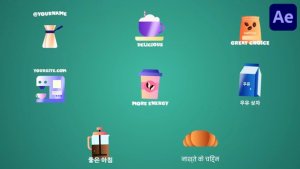 Videohive Breakfast Coffee Icons And Titles for After Effects Titles template preview