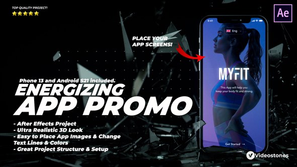Energizing App Promo - Dynamic & Stylish Mobile App Demonstration Video Video Displays template preview