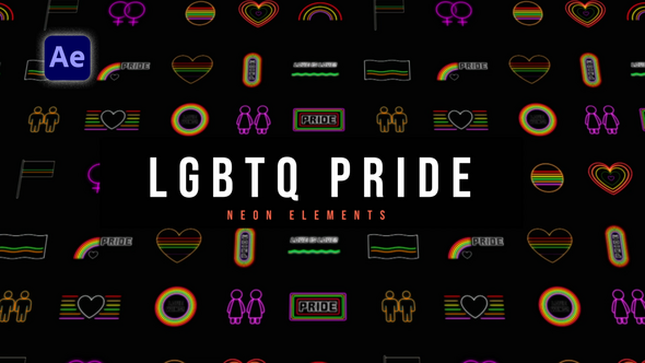 Videohive LGBTQ Pride Neon Elements Elements template preview