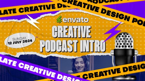 Videohive Paper Podcast Intro Openers template preview
